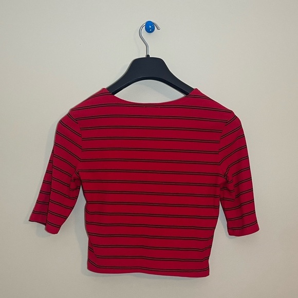 LSTRIPED Short sleeve T-Shirt Ardene | Black & Red - Picture 5 of 5